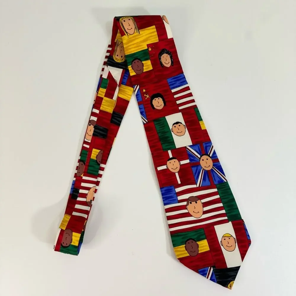 Save The Children Tom-Age 15 Children Of The World Silk Tie Multi‎ Mens One Size